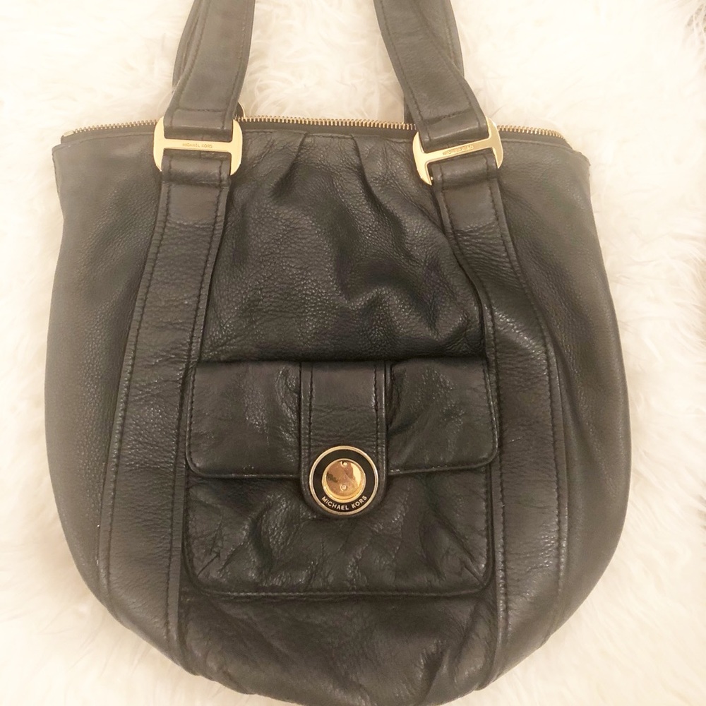 Michael Kors Shoulder Black Leather Bag